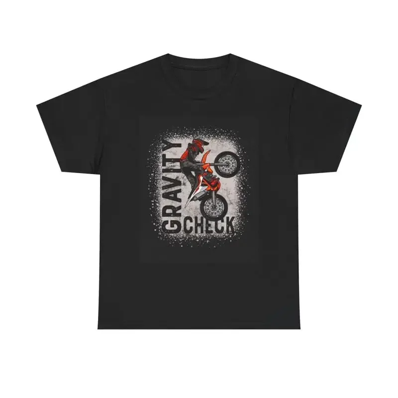 Gravity Check Motocross T Shirt Retro Dirbikes Heavy Cotton