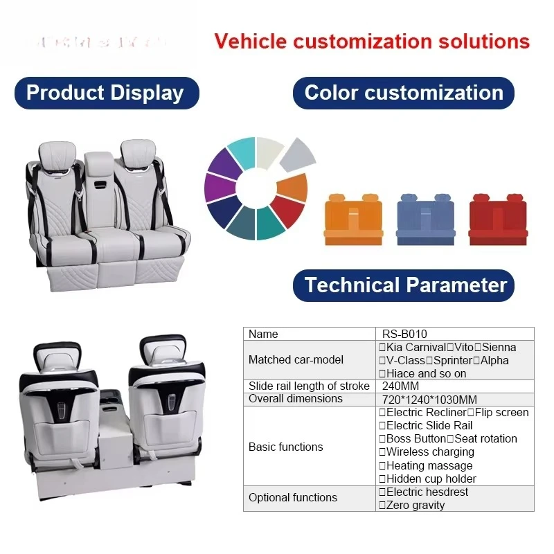 Picture 4: Premium Multi-Functional Leather/Cloth Waterproof Sofa Bed Car Seats with Heating Massage