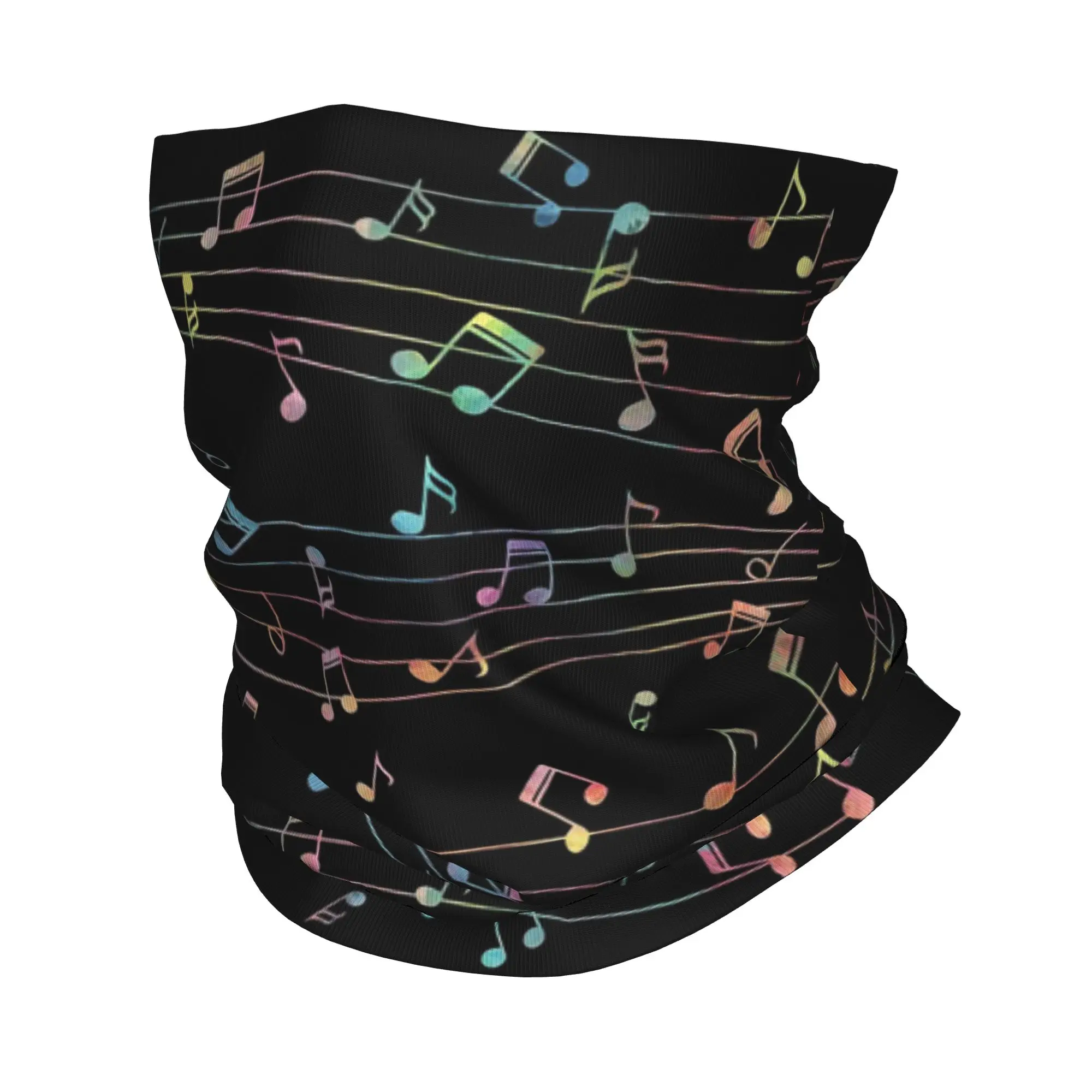 Music Notes Colorful Bandana Neck Cover Printed Wrap Scarf Multi-use Balaclava Cycling For Men Women Adult