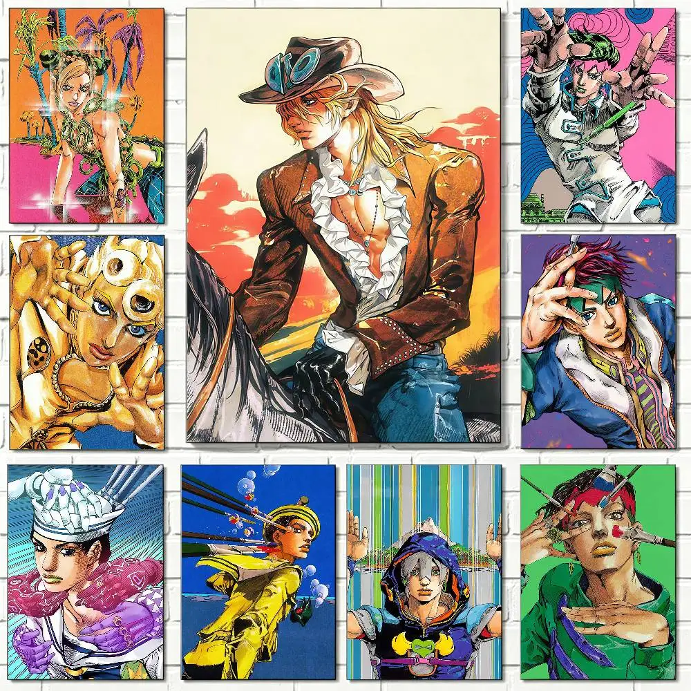 J-Jojo B-Bizarre A-AdventureS Poster High Quality Dorm Living Room Aesthetic Wall Decoration Painting Stickers Gift