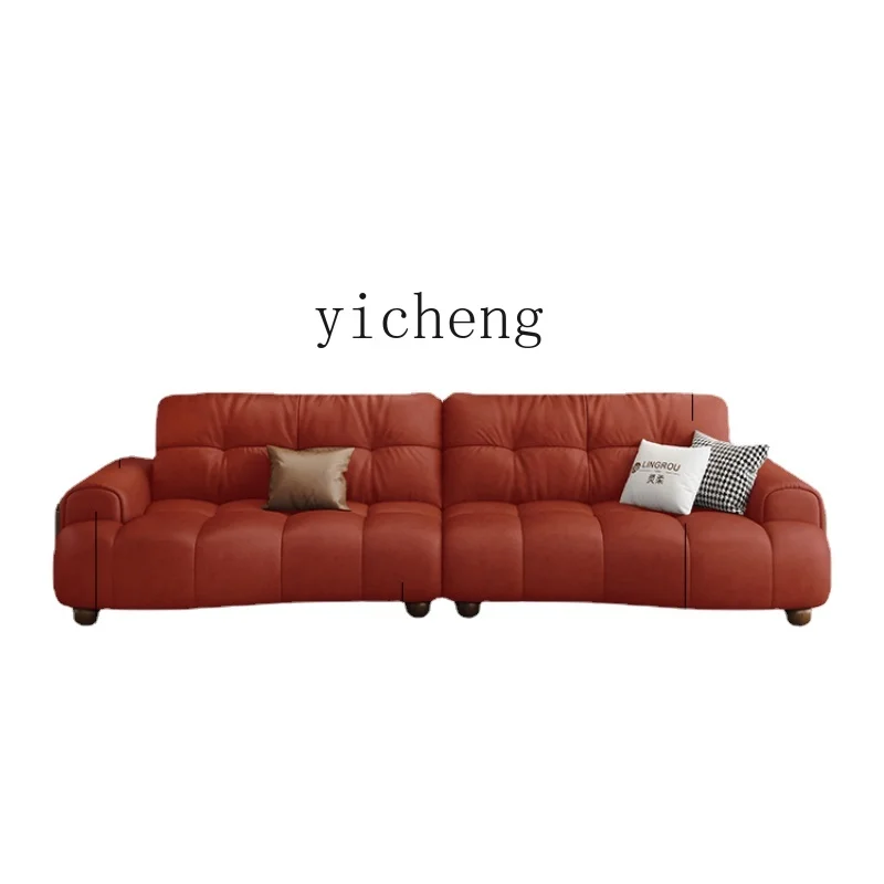 ZK Lingsoft Leather Sofa Modern Minimalist Living Room Cotton Candy Fengyunduo Sofa