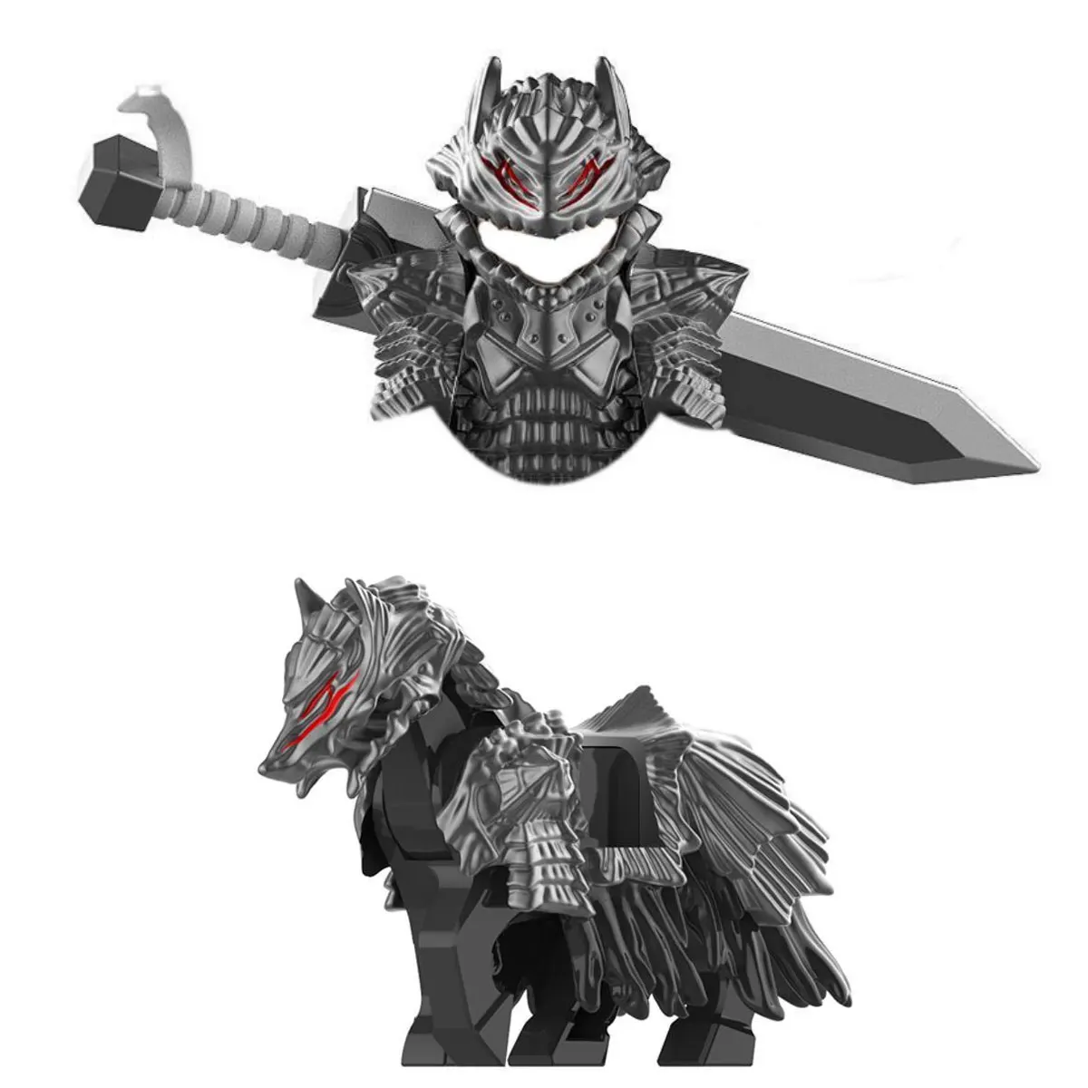FQ101 FQ102 Anime Cartoon TV Bricks Dolls War Wolf Mount Building Blocks for Kids Assembling Toys Collect Birthday Model Gifts
