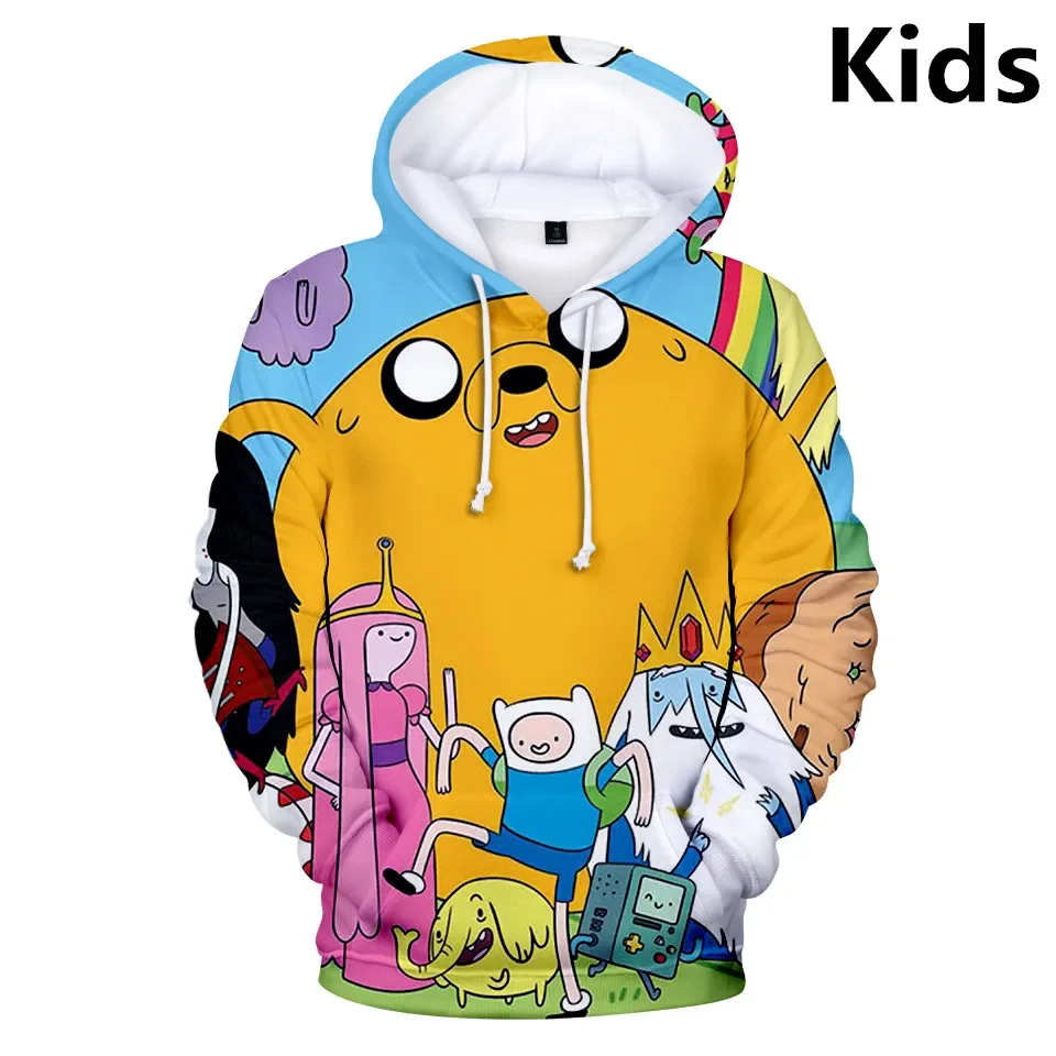 Y2K 2022 Kawaii Kid Hoodie Adventure Time Finn And Jake The Dog Face 3D Hoodie Sweatshirt Boy Girl Long Sleeve Clothes Men/women