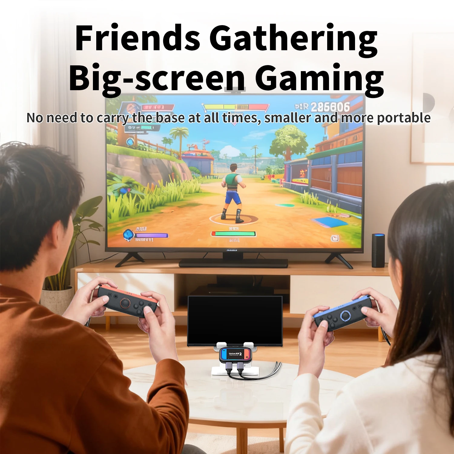 Unnlink قاعدة صغيرة محمولة لنينتندو سويتش 2/1/OLED، محول USB C إلى HDMI 4K@60 هرتز، شحن سريع PD 3.0 60 وات، وضع التلفزيون