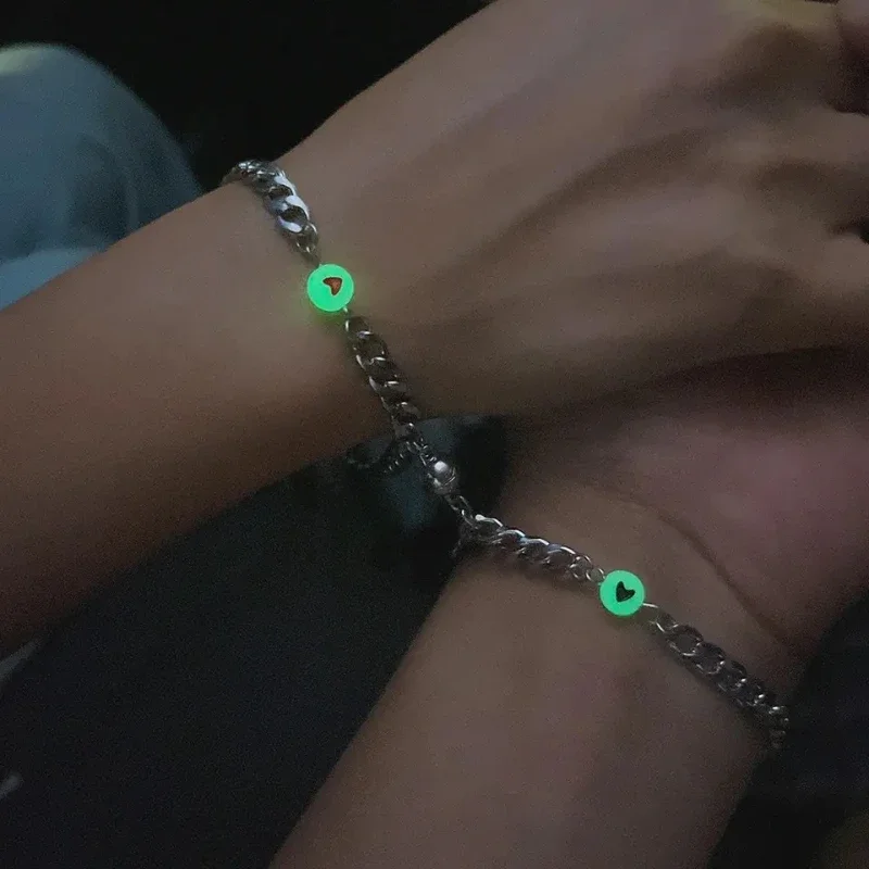 

Fashion Magnet Paired Couple Bracelet For Women Men Unique Luminous Design Bracelets Minimalist Jewelry Gift