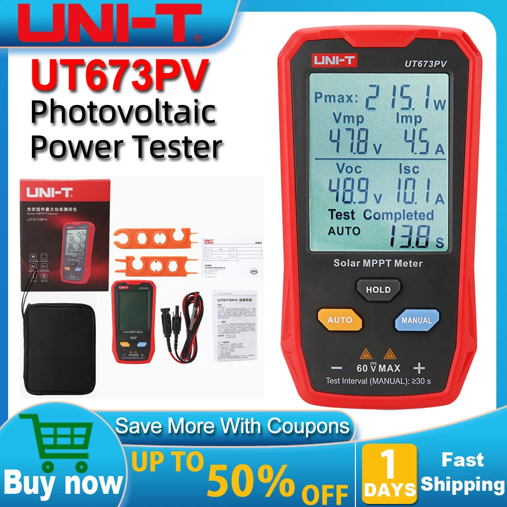 UNI-T ut673pv solar mppt meter 5 ~ 800w pv modul maximaler leistungs tester offener kreis spannung kurzschluss strom lmp vmp test