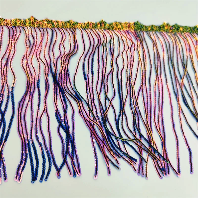 

16-17cm Sagging Sequin Tassel Lace Trim Ribbon Colorful Fringe DIY Handmade Dance Performance Clothing Decoration Material
