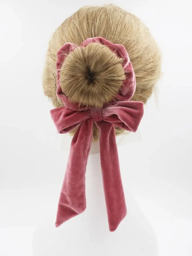 Samt-Haarbänder, Haargummis, Elastische Scrunchies, Samt-Schmetterling-Haaraccessoires – Detail 2