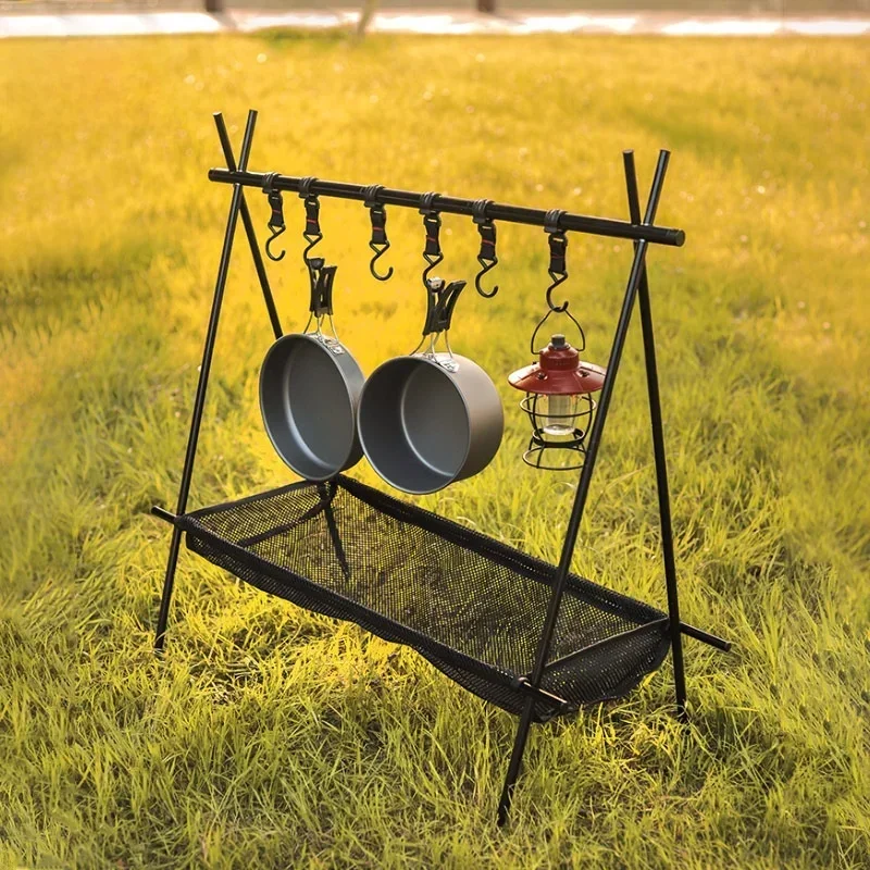 

Outdoor camping folding rack, camping self-driving tour, car drying rack, net storage rack
