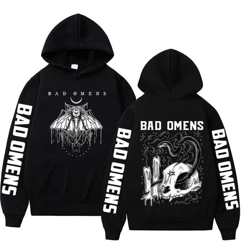 

Bad Omens Moth Graphic Hoodies Concrete Jungle Tour 2023 Print Sweatshirts Men Hip Hop Gothic Y2K Oversized Pullovers Hoodie