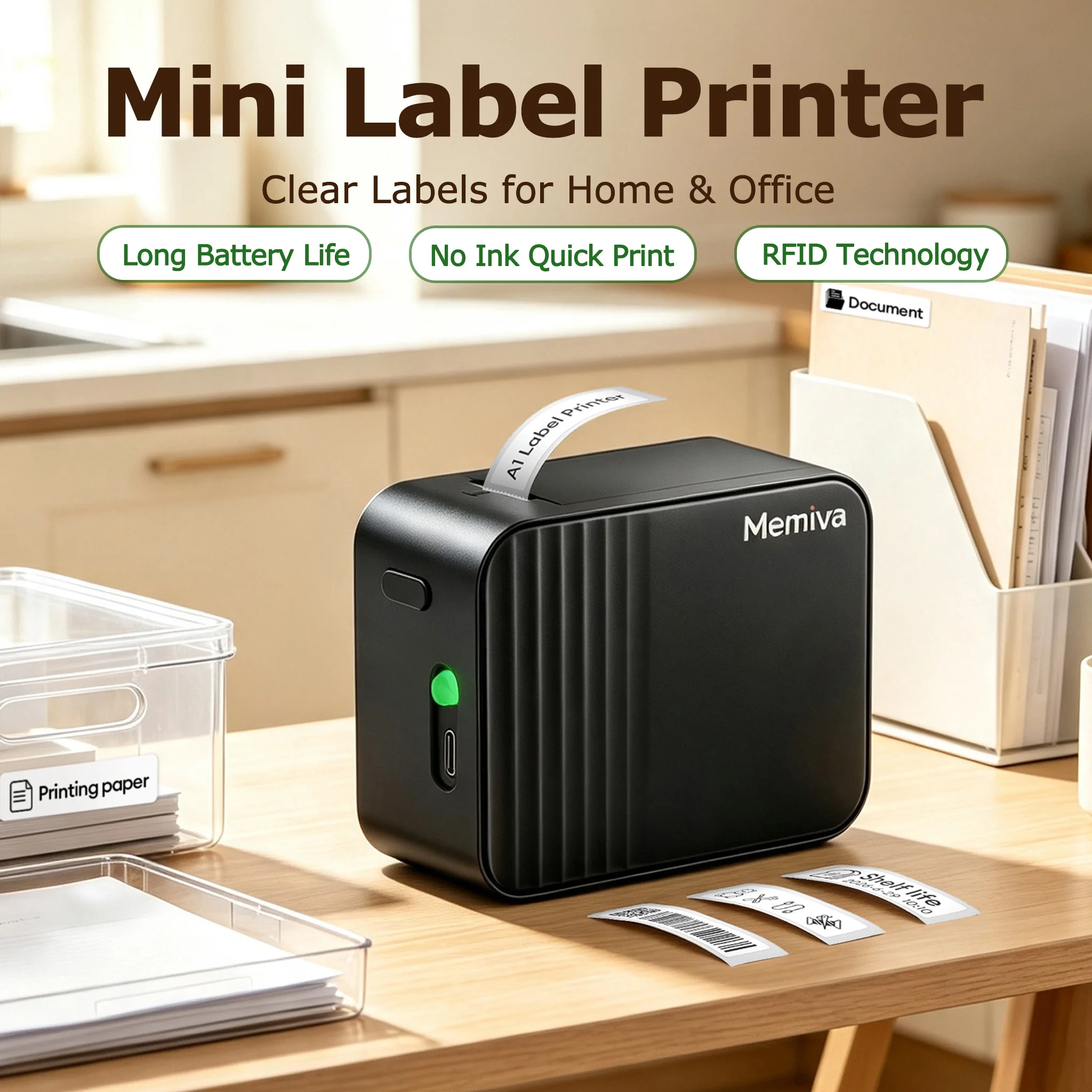 Marklife Memiva A1 Mini Portable Thermal Printer HD Print Self-adhesive Label Printer As Marklife P15 Niimbot D110 Label Maker