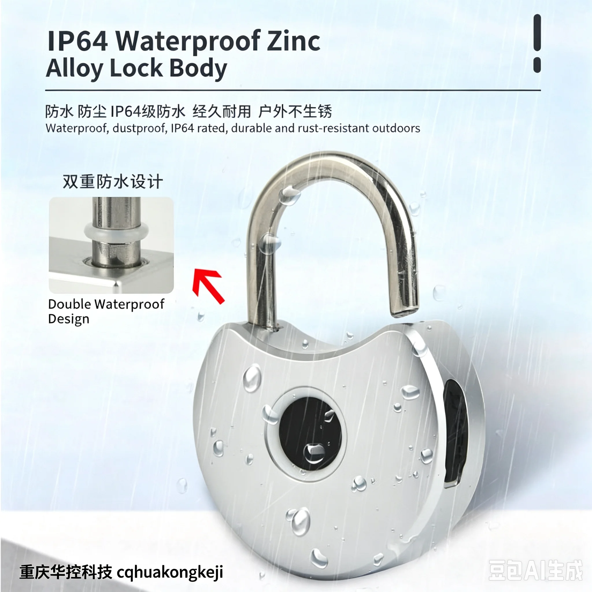 Tuya APP Smart Fingerprint Padlock Waterproof USB Charging 0.2sec Unlock Portable Anti-theft Zinc Padlock