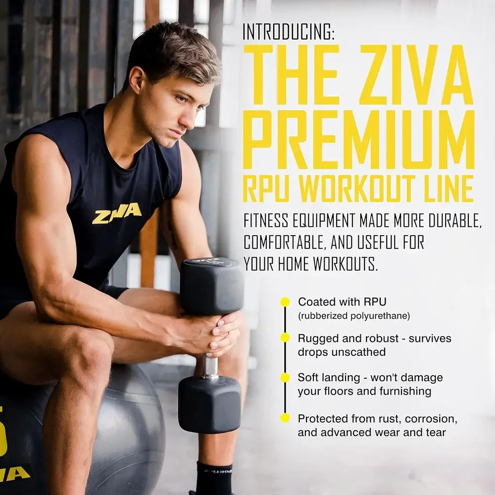 دمبل سداسية من الدرجة التجارية - مطلية بالمطاط لتدريب القوة واستخدام صالة الألعاب الرياضية المنزلية (25-50 رطلاً، تباع في أزواج)