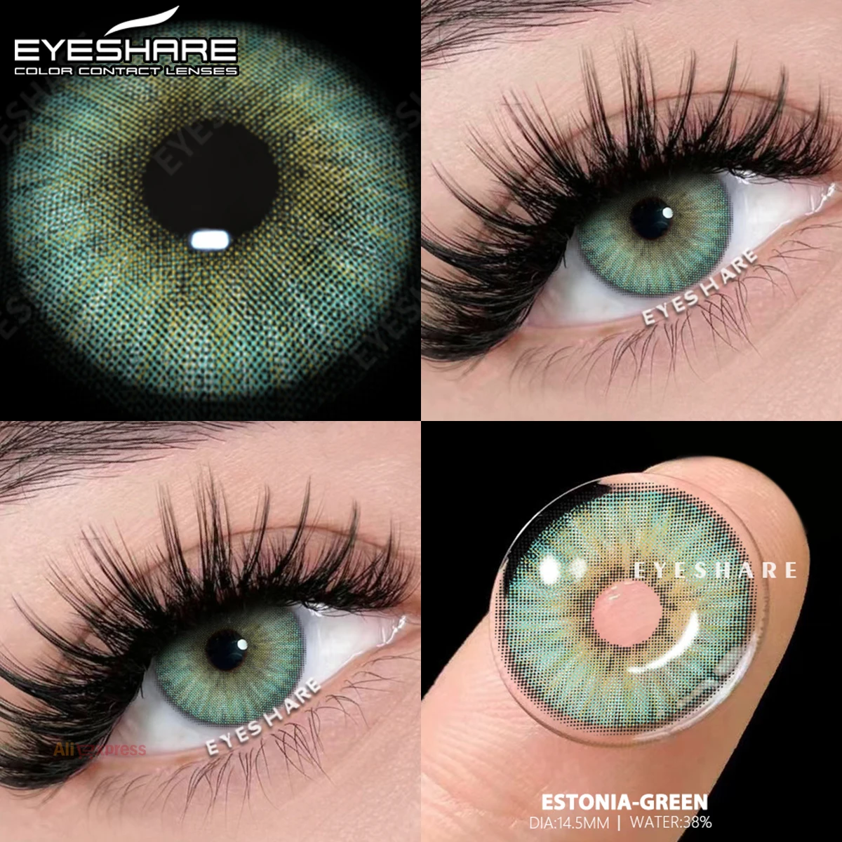 EYESHARE 1Pair Colored Contacts Lenses Green Contact Fashion Blue Contact Gray Beautiful Pupil Brown Colorful Lenses Yearly