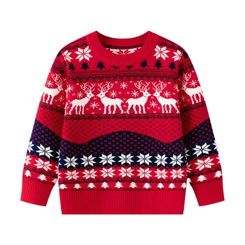 

Cute Deer Toddler Boys Sweaters Kids Tops Pullover Christmas Knitwear Fall Winter Children's Clothes