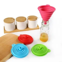 Foldable Portable Silicone Funnel Hangable Household Liquid Dispenser Mini Telescopic Small Funnel Wine Funnel Kitchen Tools