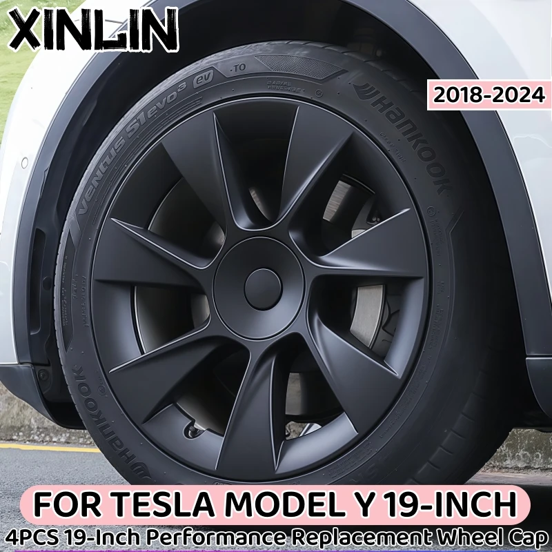 

4PCS For TESLA Model Y 2018-2024 Vehicle Full Coverage Blade Wheel Cover Cap 19 Inch Hubcaps Automobile Replacement Accessories