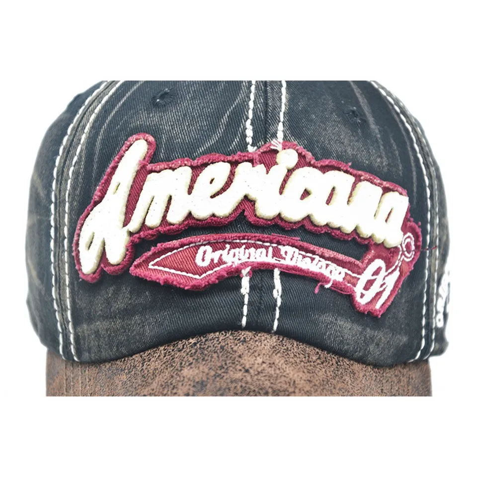 Washed Cotton Retro Baseball Cap Men Women 3D Embroidery Snapback Caps For Male Female