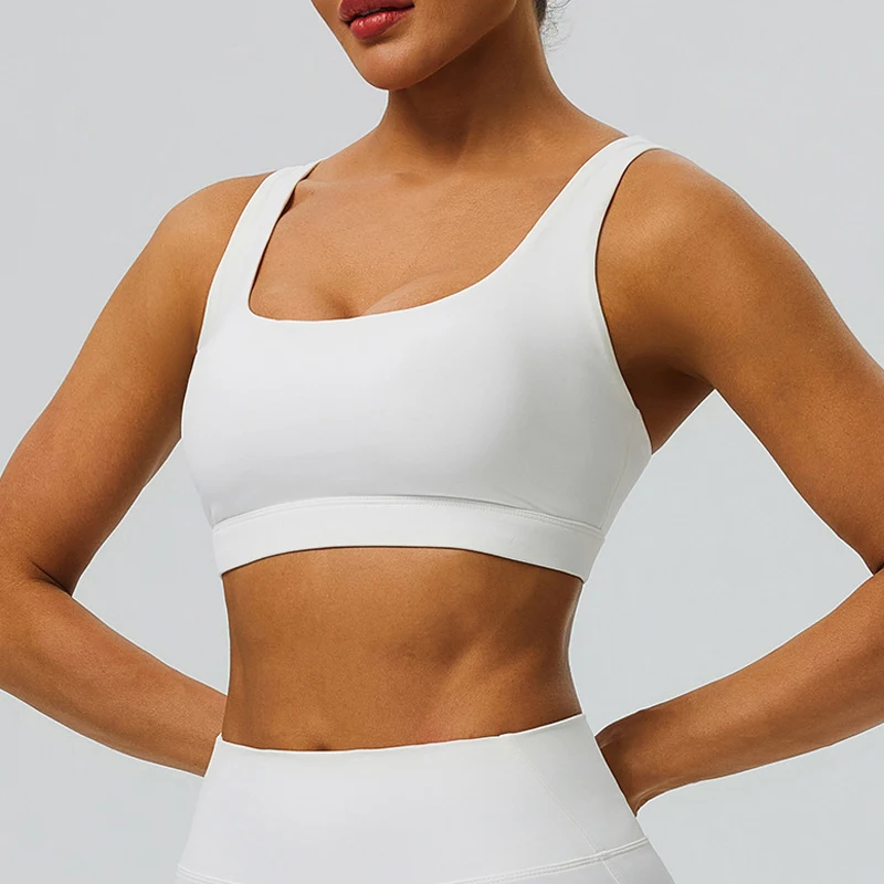 Solid Color High Impact Fitness Yoga Bra Women Adjustable Gathered Workout Crop Top Female Soft Gym Sports Underwear Clothes