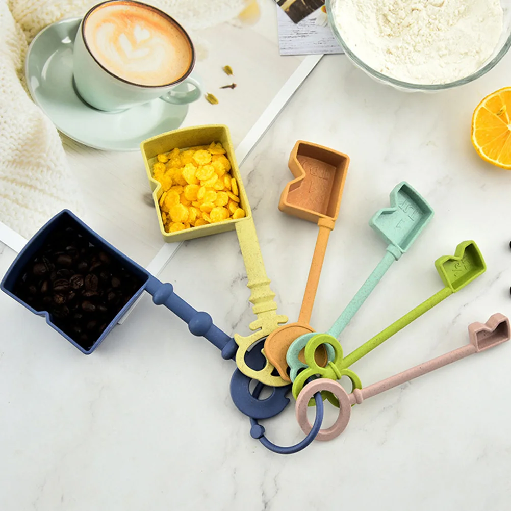 

1Set Measuring Spoons Set Home Measuring Tools Assorted Color with Scale for General Household Cooking