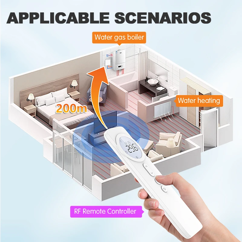 Termostato Wi-Fi sem fio para caldeira a gás, aquecimento de piso a água, controlador de temperatura inteligente, Alice, Alexa, Google Home, RF433,