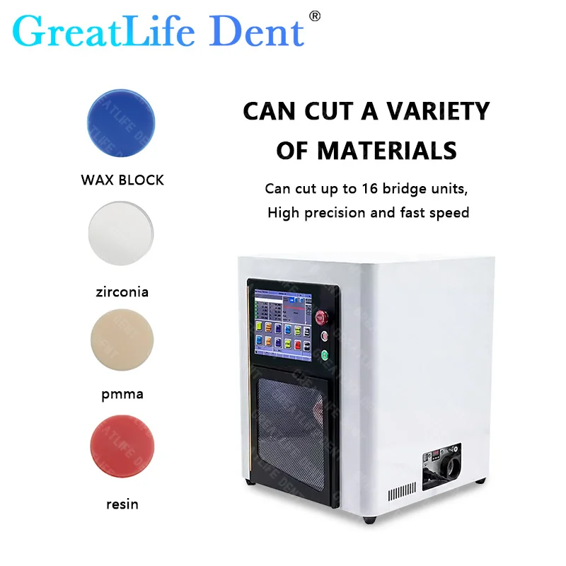 GreatLife-fresadora de circonita CNC de 5 ejes, máquina de corte de abolladuras, laboratorio Dental, CAD/CAM