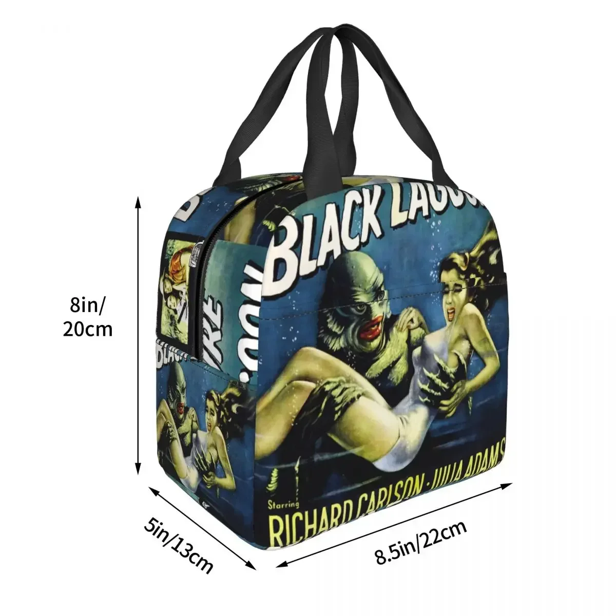 Creature From The Black Lagoon Insulated Lunch Bag Halloween Monster Waterproof Cooler Thermal Lunch Box Women Kids Food Tote