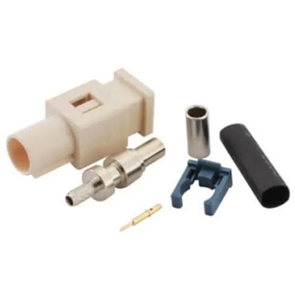 keisnoaja Fakra B Connector, Fakra B Male White Crimp Connector Fakra Video Connector for RG316 RG174 Cable Car Radio Stereo