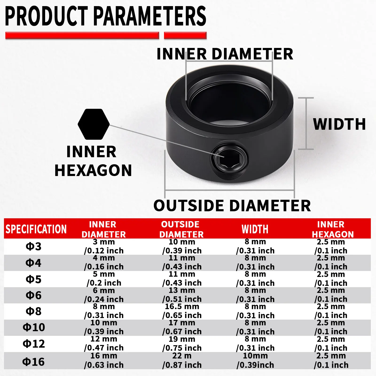 Anel de parada de profundidade de broca, anel de posicionamento de broca helicoidal, anel de parada de profundidade, braçadeira de configuração de profundidade, perfuração de madeira, abertura de furo, broca de três pontos para carpintaria 3-12