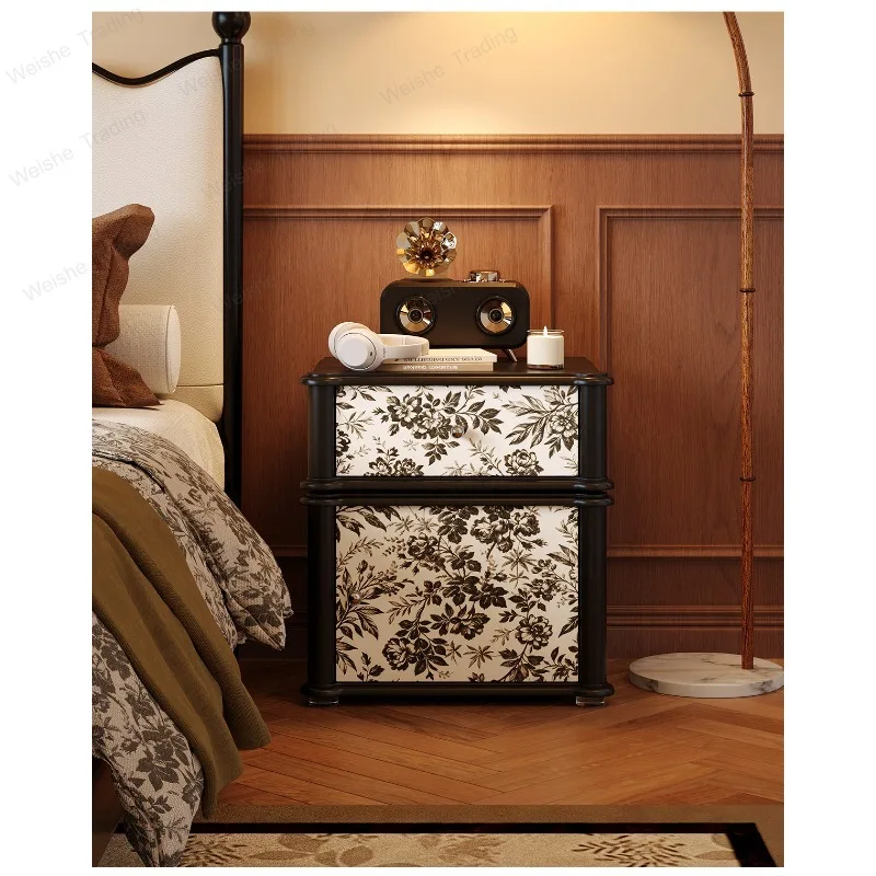 Bedside table rotatable creative niche design exquisite small storage safe integrated with side lock cabinet