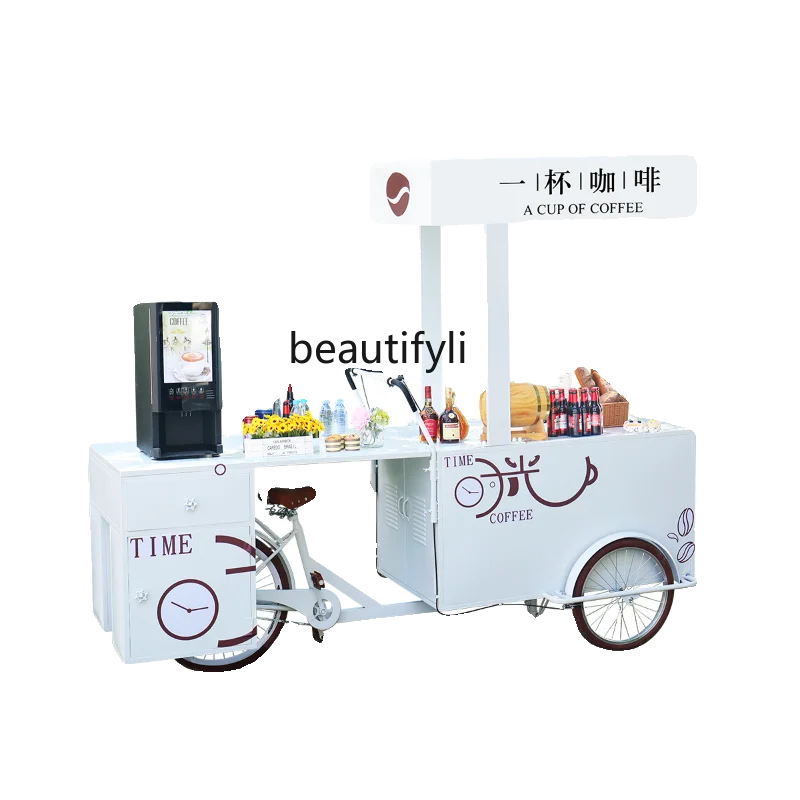 

Iron art stall artifact supermarket display car outdoor mobile coffee cart night market stall dining car