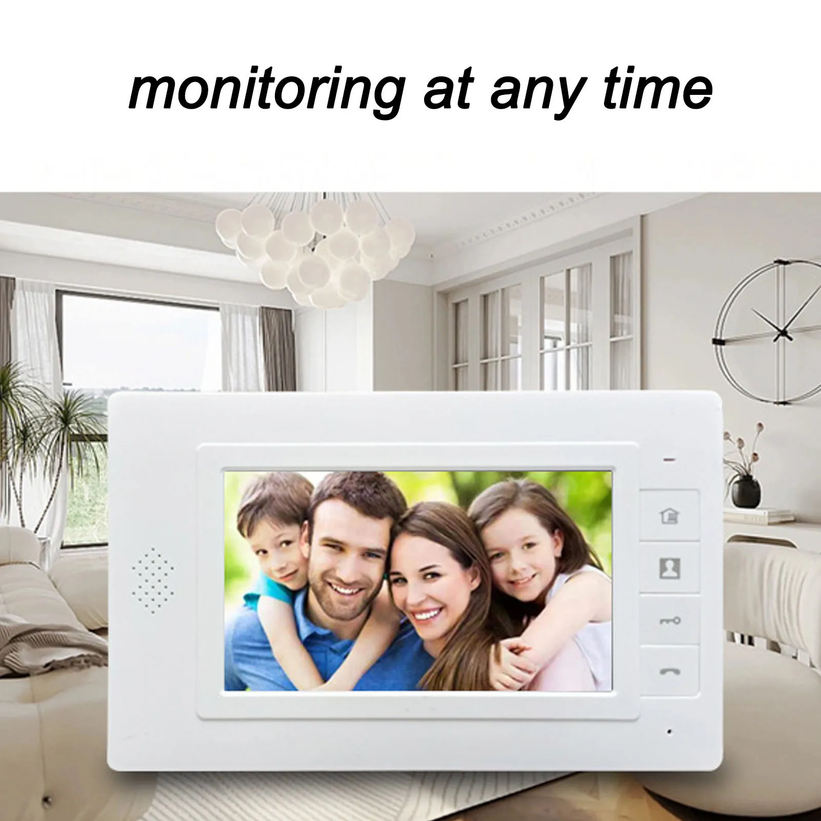 Video Doorbell Intercom System 7 Inch Color Screen Wired Video Door Entry System Dual Way Intercom for Villas Homes Offices