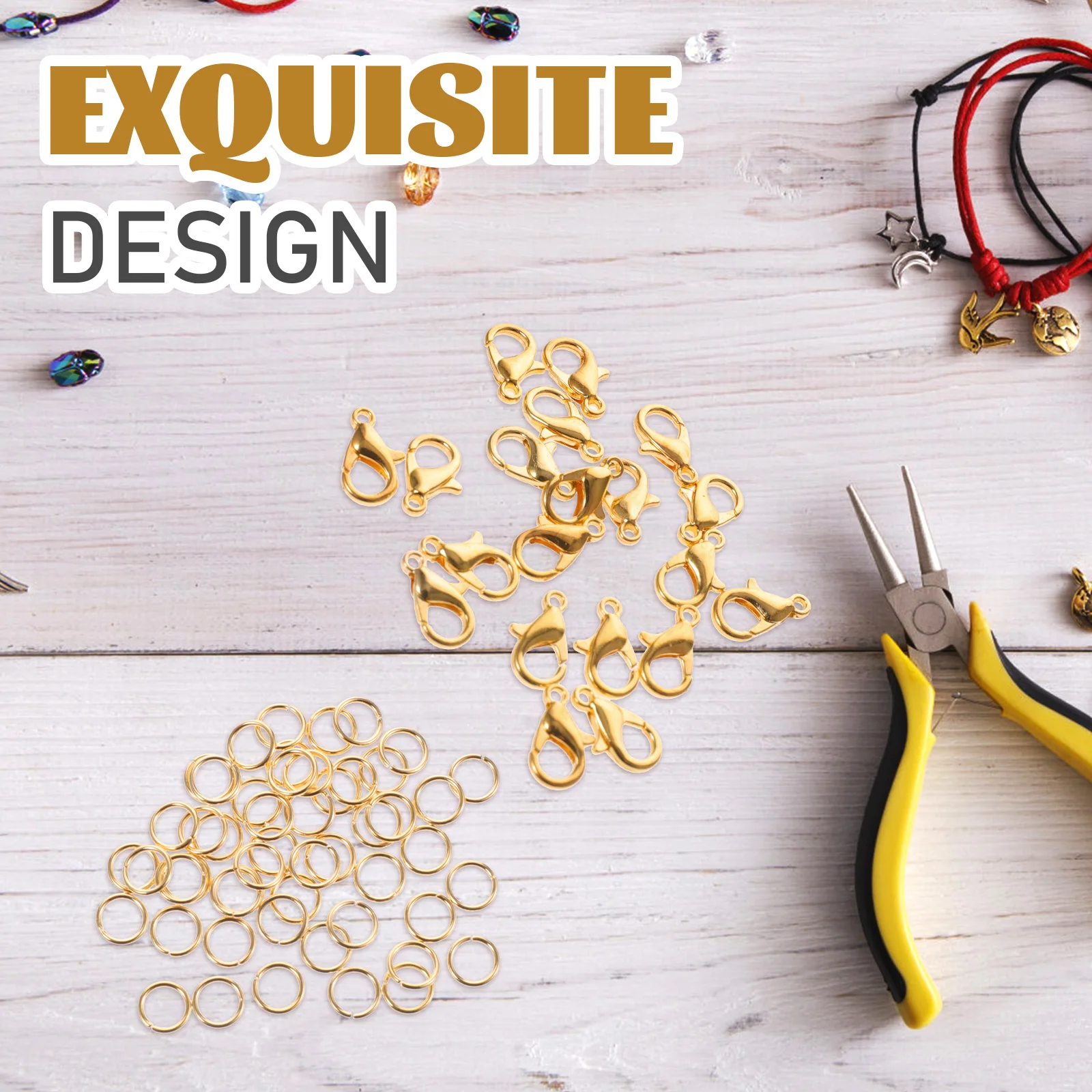 

Upgrade Jewelry Making Supplies Kit Premium Iron Material Durable Necklace Bracelet Diy Parts Accessories Set Large Quantity