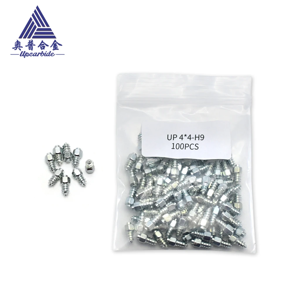 100Pcs 3.5*9mm Screw-in Snow Spikes - Customizable Carbide Steel Tyre Studs + 2 Tools for Bicycles and Scooters