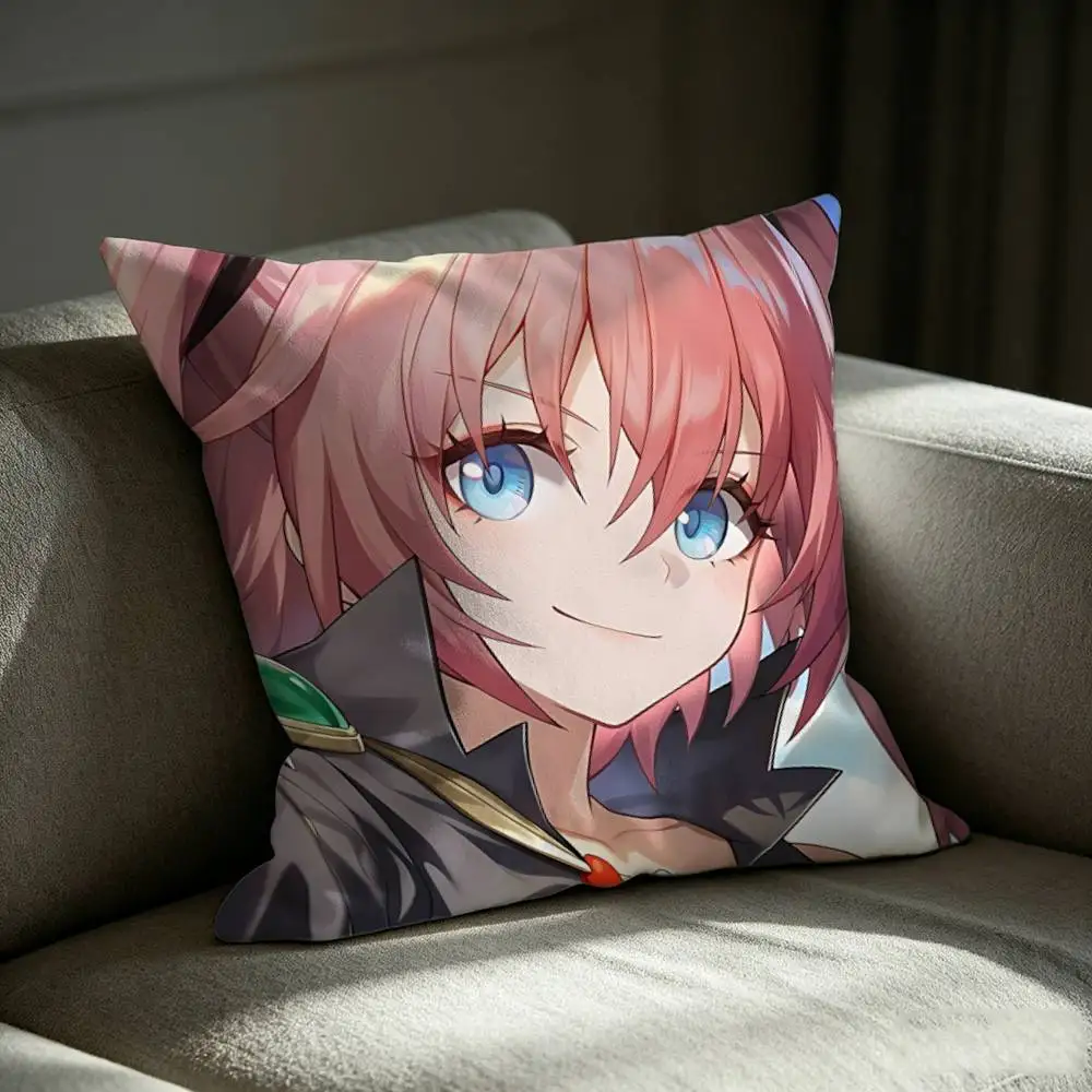 Rimuru Anime T-Tensura Square Sofa Pillow Cover Solid Color Living Room Home Decor Cushion Case