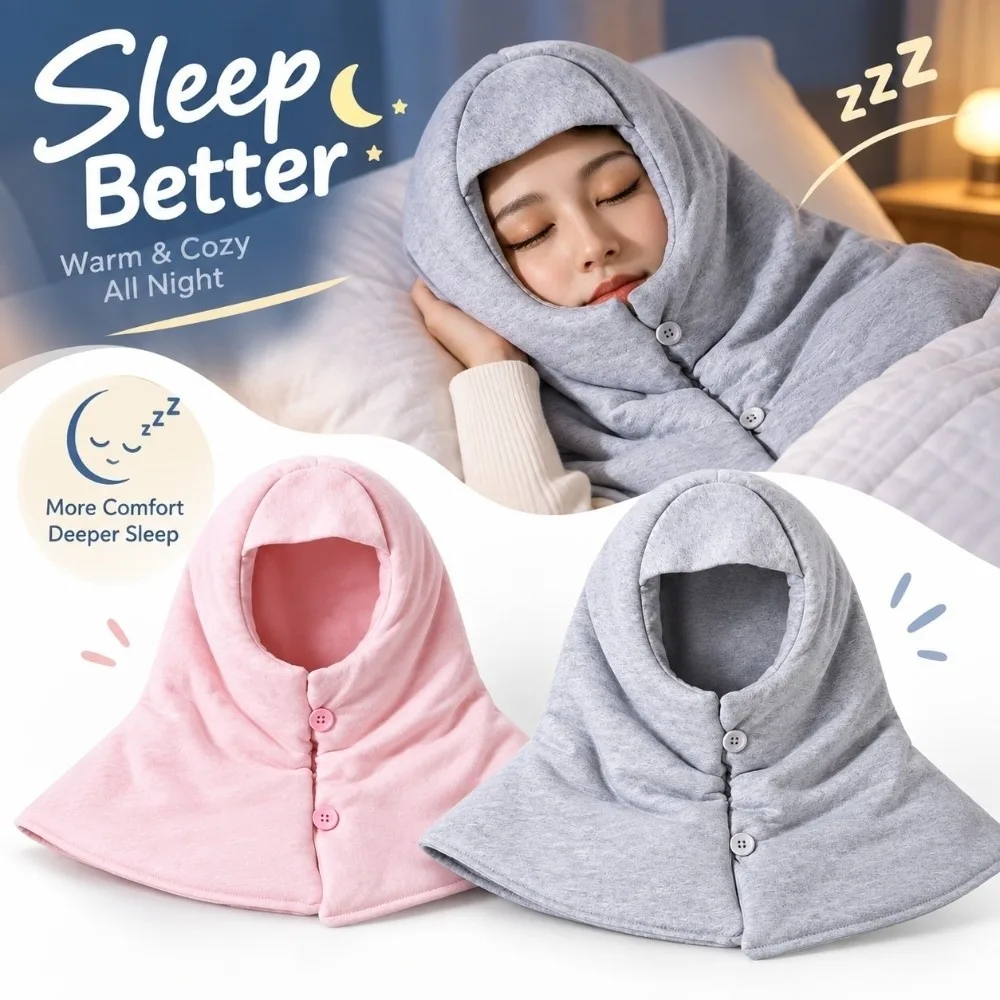 Comfortable Cotton Material Sleep Hat Soft Fabric Warm Lining Warm Head Cover Beanie Hat Elderly