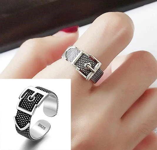 Women's Minimalist Handmade 925 Sterling Silver Big Stone Ring