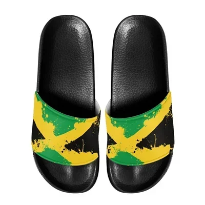 

Dominican Republic Flag Comfortable Outdoor Sandals Black Soft Fashion Casual Beach Walking Shoes High Quality Hotel Slippers