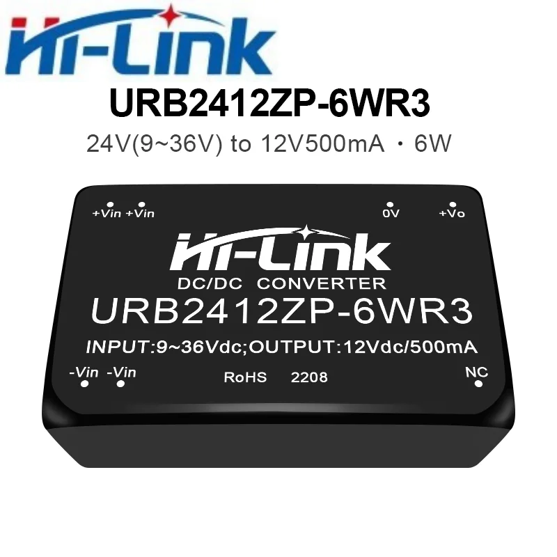 5pcs Hi-Link URB2412ZP-6WR3 6W DC-DC Module 18-36V to 5V 12V 15V Single Output High Efficiency Metal Shell Smart home