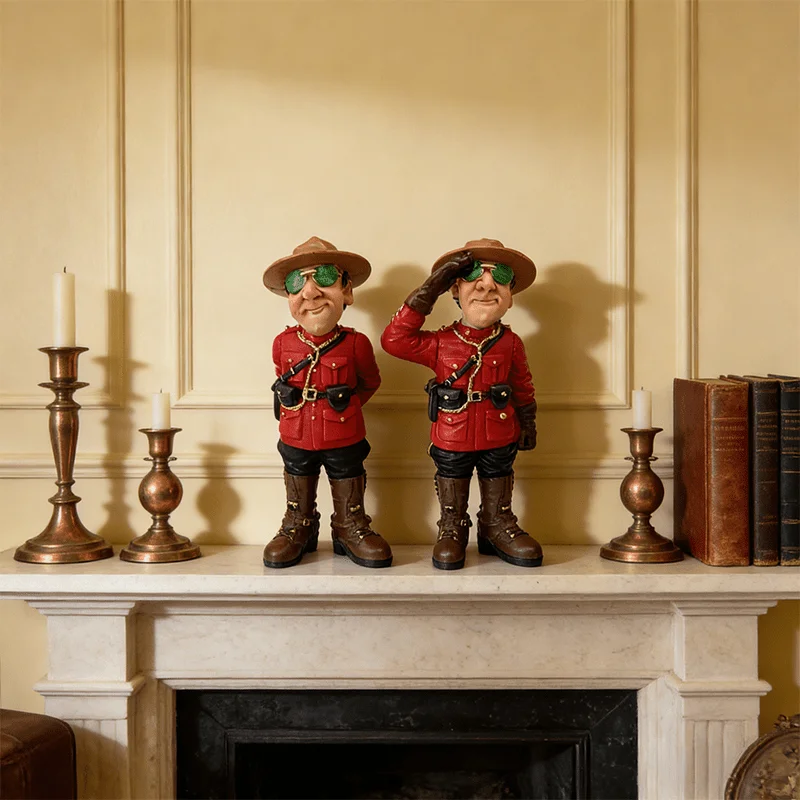 Royal Mounted Police Figure - Resin police sculpture ornament，Suitable for desks、Living Room and Holiday Gifts，New Year