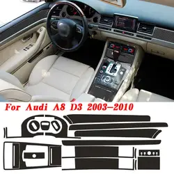 For Audi A8 D3 2003-2010 5D Carbon Fiber Pattern Interior DIY Trim Decals