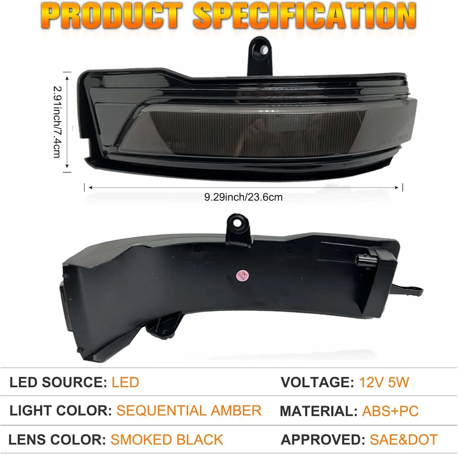 

For Dodge RAM 1500 DT 2019-2023 LED Dynamic Side Mirror Light Blinker Turn Signal Lamps Car Accessorie OEM#68402096AA