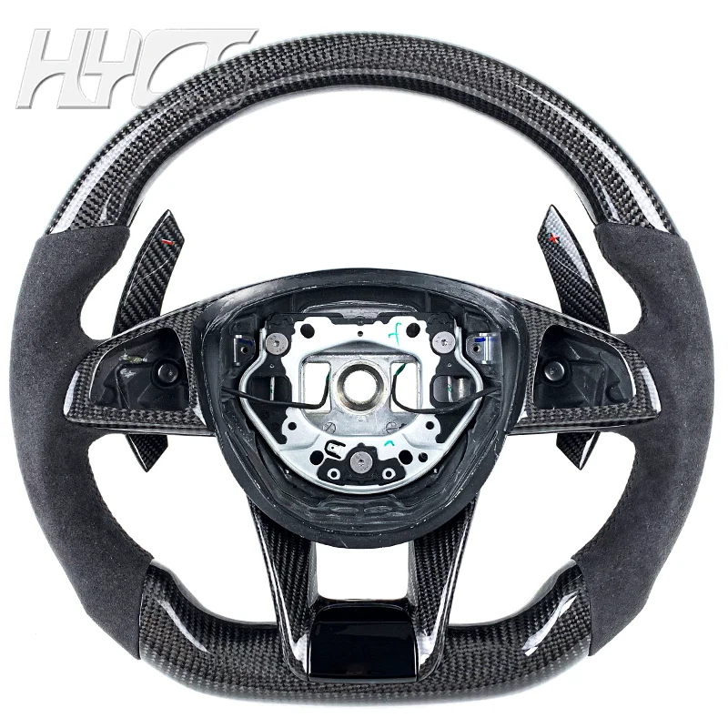

For Mercedes Benz W205 Carbon Fiber Leather Steering Wheel W212 W463 W222 C180 C200 C250 C300 C43/C63 AMG Models Without airbags