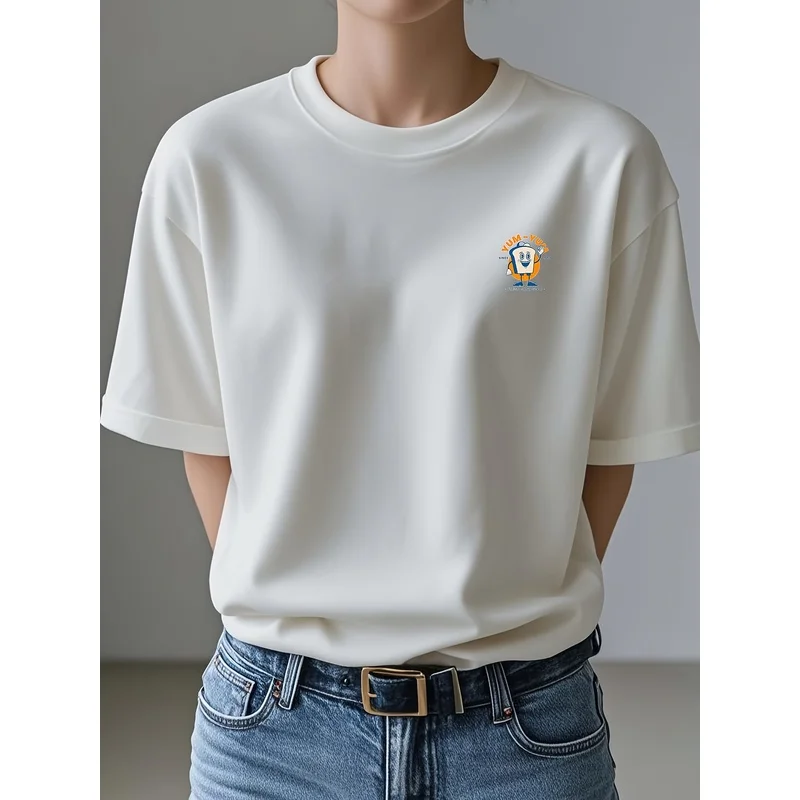 Women'S Vintage 1990S Retro Sandwich Shop-Shirt - Heavyweight 180Gsm Crewneck Tee With Bread Character Graphic - Soft Everyday