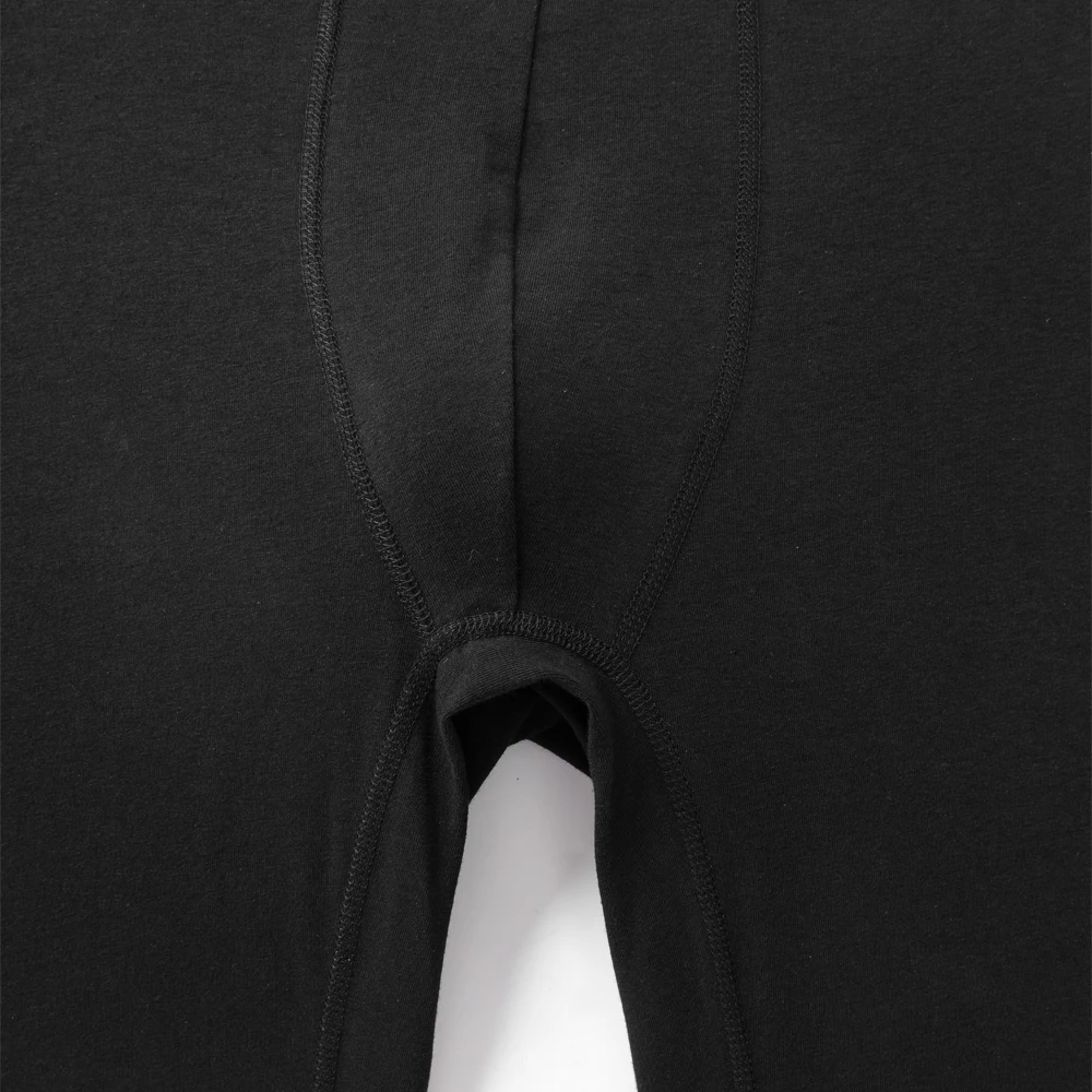 2 unidades de calzoncillos tipo bóxer de algodón negro para hombre, de tejido suave, con pernera larga, diseño clásico, ropa interior masculina de alta calidad, calzoncillos cómodos.