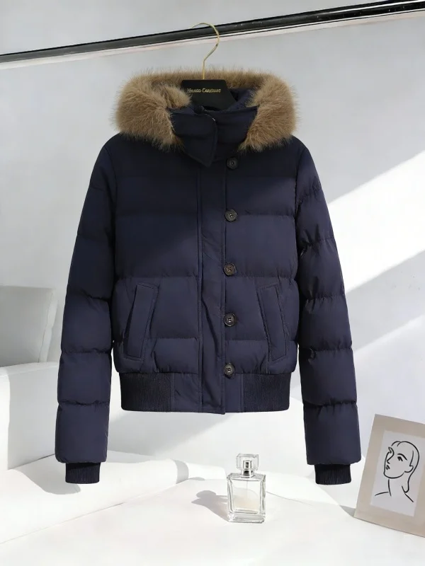 

Весна 2026: Модная корейская утепленная хлопковая куртка-пуховик для женщин, короткая теплая верхняя одежда