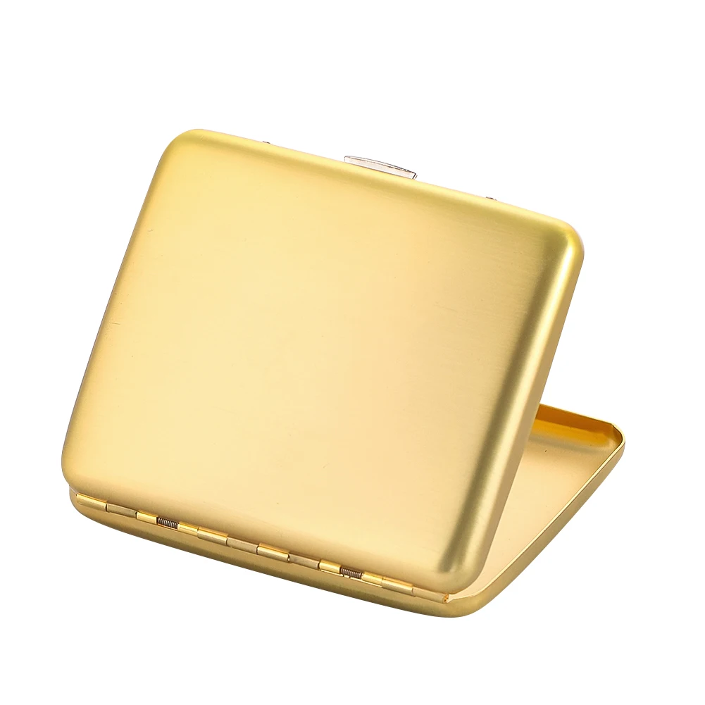 Portasigarette semplice in lega di rame ultrasottile 16 sigarette con coperchio ribaltabile Scatola portasigarette con clip portatile Regali per le vacanze degli uomini