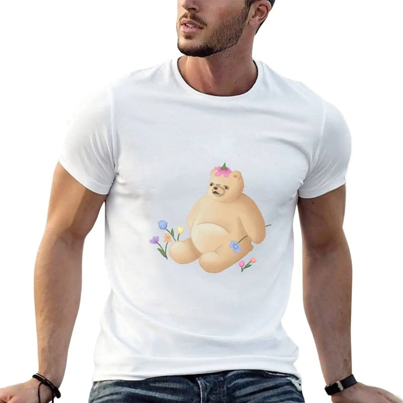 

Flower Bear T-Shirt cheap stuff cotton man t-shirts summer shirt sweat mens t shirt