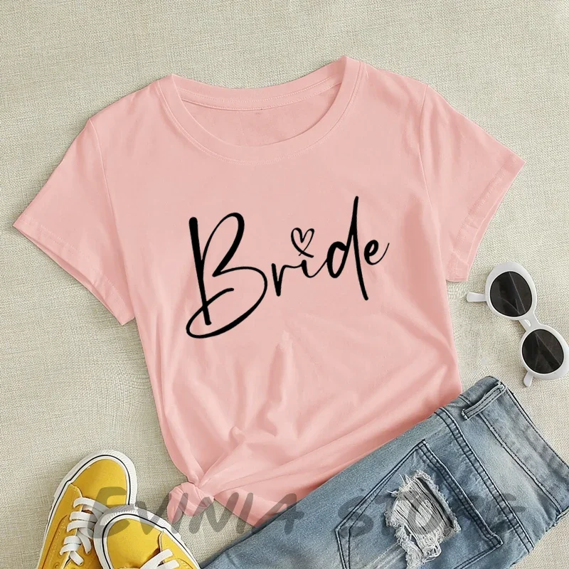 Women Team Bride Bachelorette Party Shower Hen Party Bridesmaid T-Shirt 2023 Girls Wedding Female Tops Tees