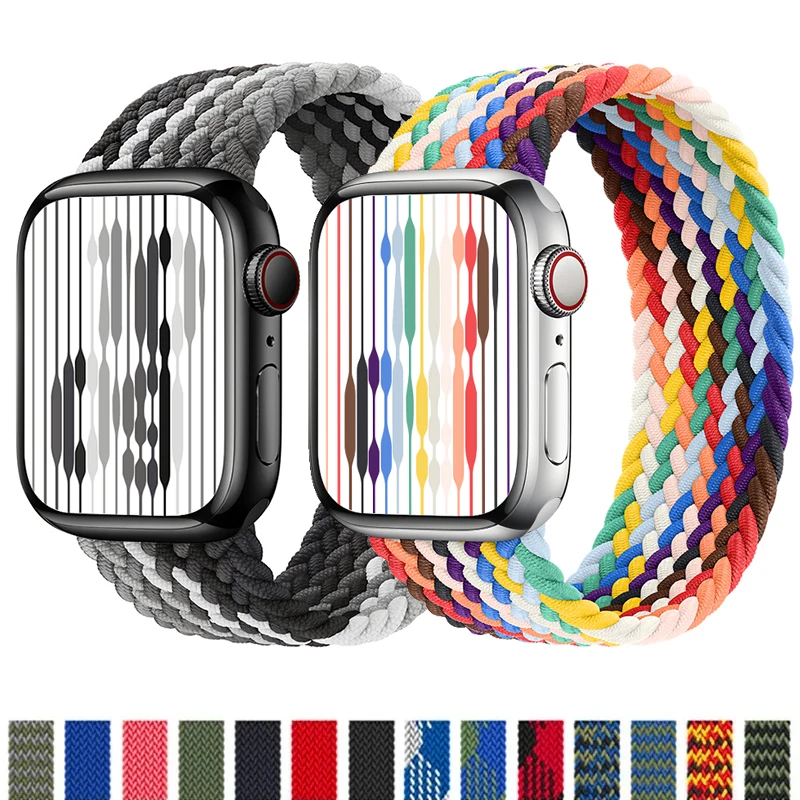 Braided Solo Loop For Apple watch Band 44mm 45mm 42mm 40mm 38mm 41mm Ultra 49mm bracelet correa iwatch series 7 8 3 5 SE 6 Strap